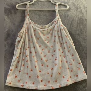 White and orange flower tank top!